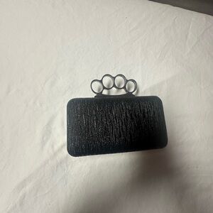 Black Clutch with Knuckle Handle